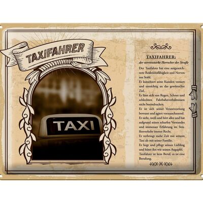 Tin sign professions taxi driver nerves made of steel 40x30cm