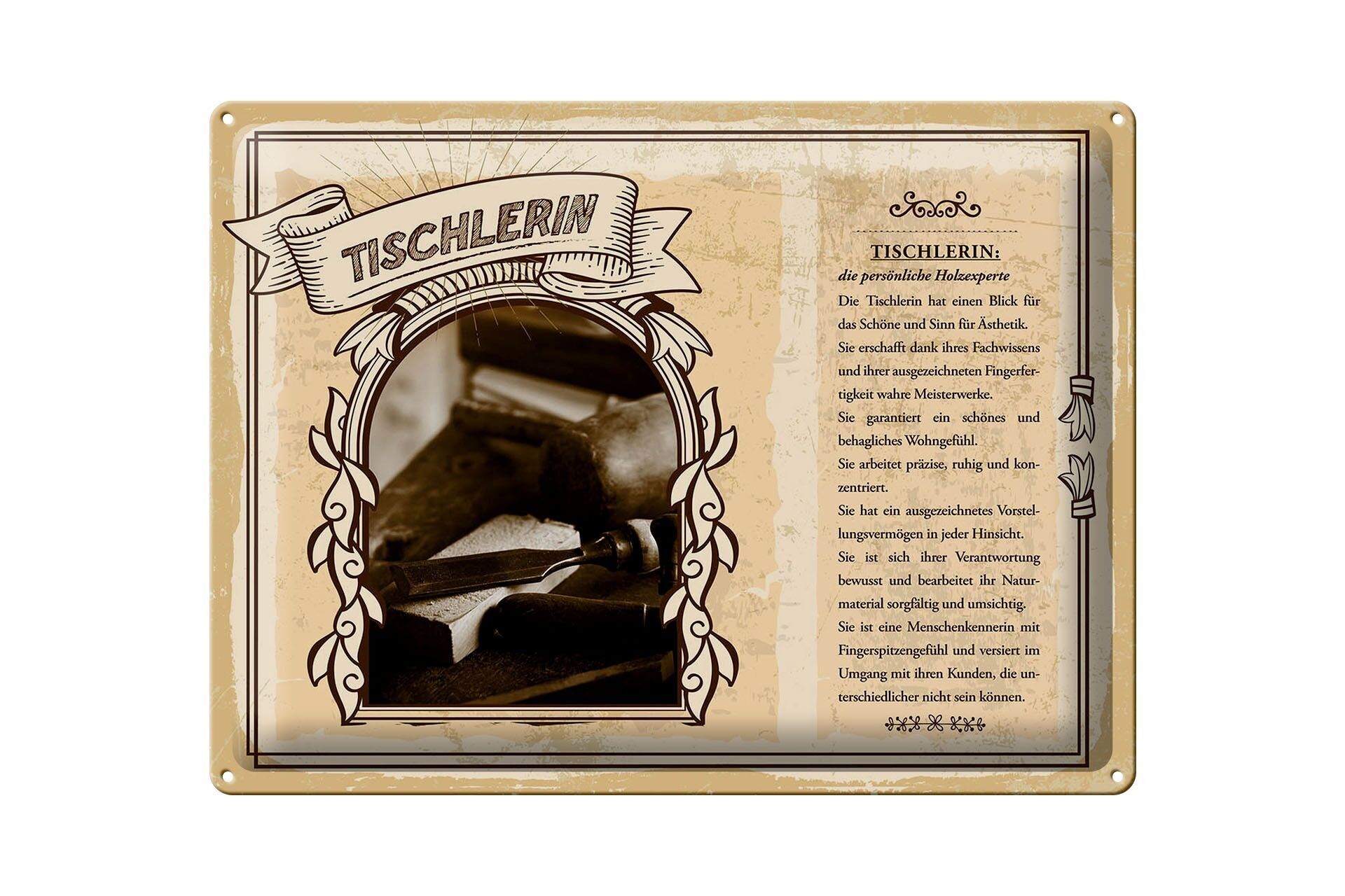 Cartel de chapa profesiones carpintero experto en madera 40x30cm regalo