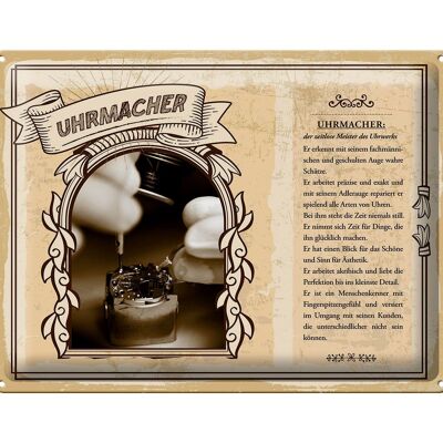 Blechschild Berufe Uhrmacher Meister zeitlos 40x30cm Geschenk