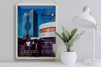 Plaque en tôle villes Berlin Alexanderplatz capitale 30x40cm 3