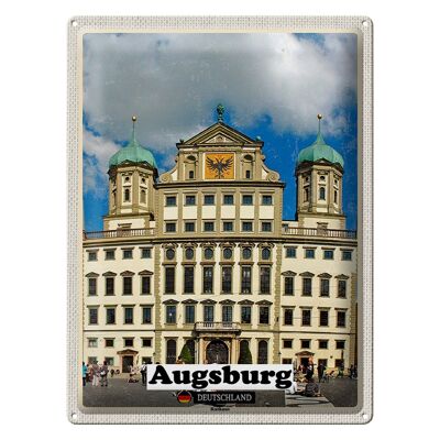 Cartel de chapa ciudades Arquitectura del ayuntamiento de Augsburgo 30x40cm