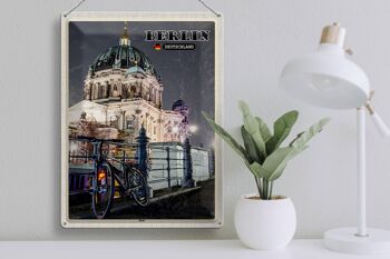 Panneau en étain villes Berlin Allemagne architecture cathédrale 30x40cm 3