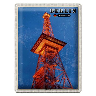 Cartel de chapa ciudades Torre de radio de Berlín Alemania 30x40cm