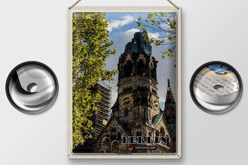 Panneau en étain villes Berlin, église commémorative, allemagne, 30x40cm 2