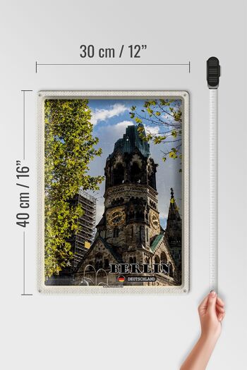 Panneau en étain villes Berlin, église commémorative, allemagne, 30x40cm 4