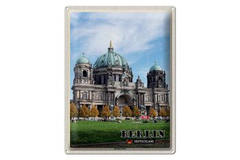 Plaque en étain villes Berlin capitale cathédrale architecture 30x40cm 1