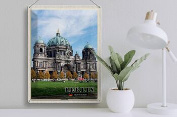 Plaque en étain villes Berlin capitale cathédrale architecture 30x40cm 3