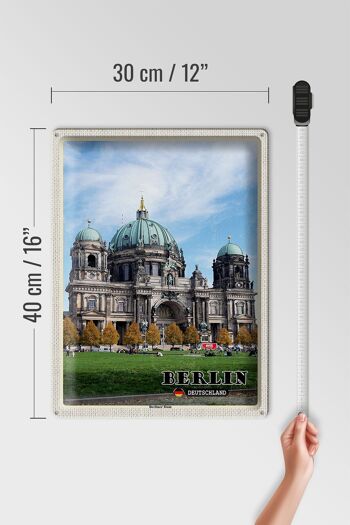 Plaque en étain villes Berlin capitale cathédrale architecture 30x40cm 4