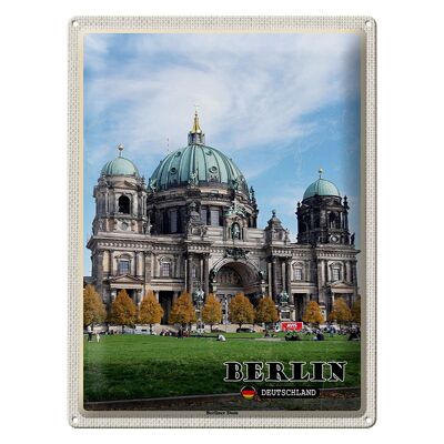 Plaque en étain villes Berlin capitale cathédrale architecture 30x40cm