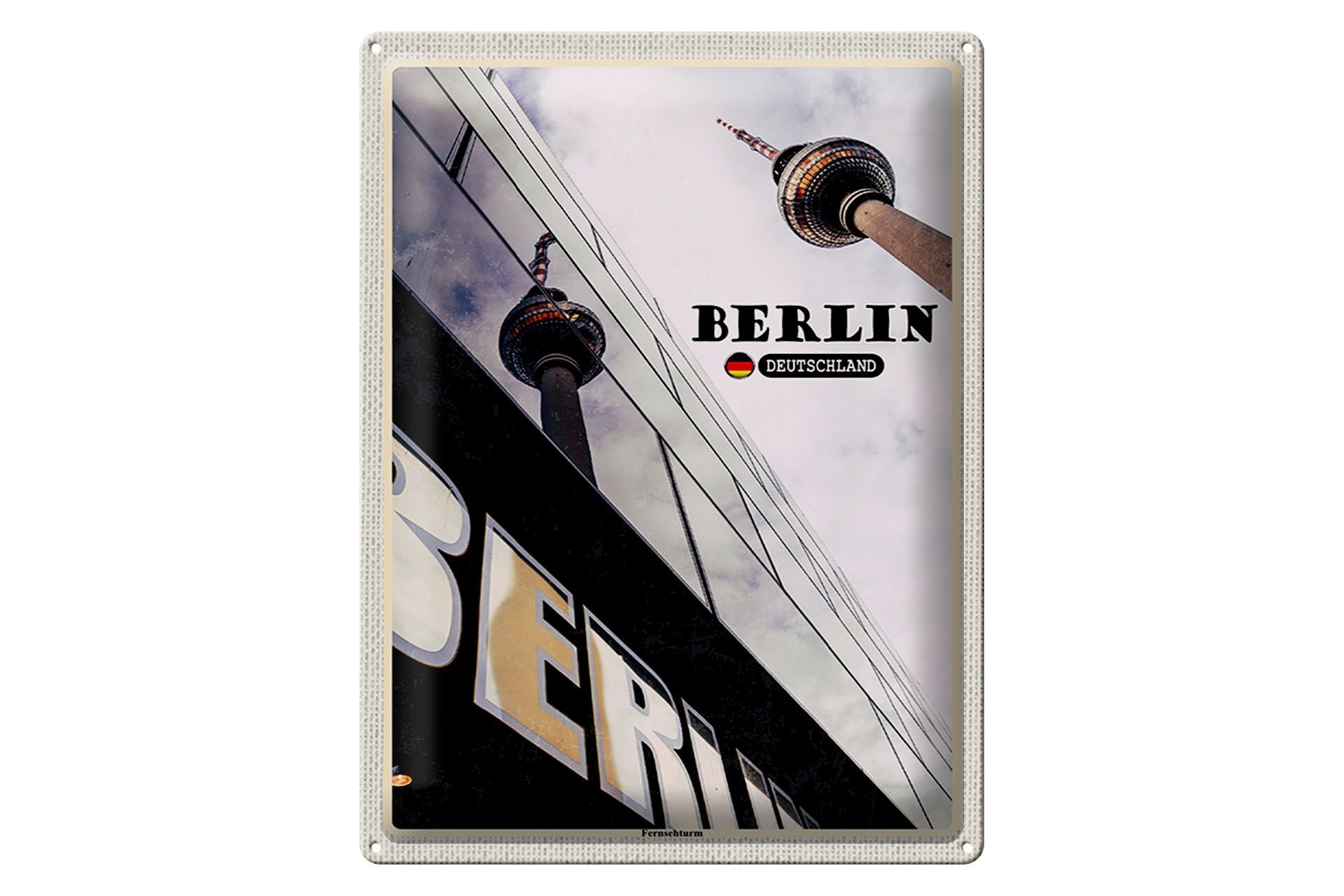 Blechschild Städte Berlin Fernsehturm Deutschland 30x40cm
