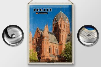 Plaque en tôle villes Berlin Église Sainte-Croix 30x40cm 2