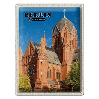 Plaque en tôle villes Berlin Église Sainte-Croix 30x40cm