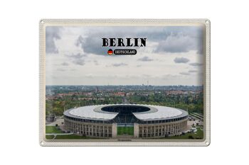 Plaque en étain Villes Berlin Stade Olympique Allemagne 40x30cm 1