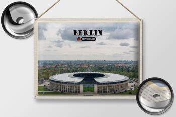 Plaque en étain Villes Berlin Stade Olympique Allemagne 40x30cm 2