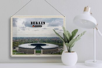 Plaque en étain Villes Berlin Stade Olympique Allemagne 40x30cm 3