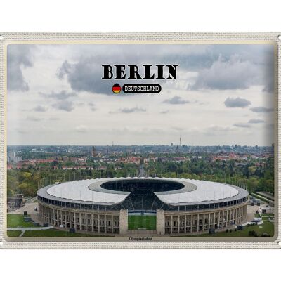 Plaque en étain Villes Berlin Stade Olympique Allemagne 40x30cm