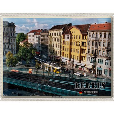 Plaque en tôle villes Berlin Prenzlauer Berg Allemagne 40x30cm