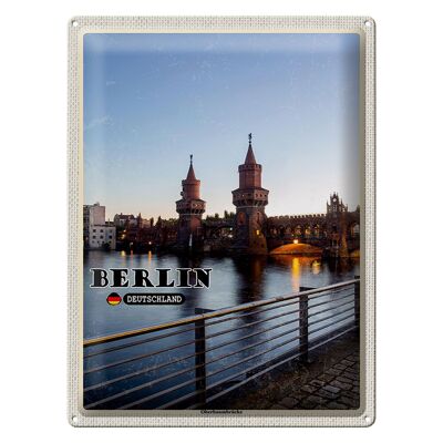 Cartel de chapa ciudades Berlín Oberbaumbrücke arquitectura 30x40cm