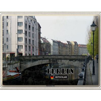 Targa in metallo città Berlino Germania Märkisches Ufer 40x30cm