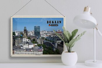 Plaque en tôle villes Berlin capitale Kurfürstendamm 40x30cm 3