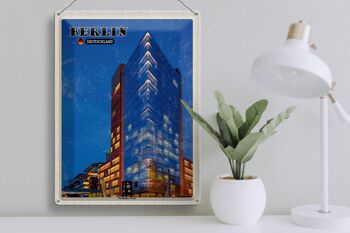 Plaque en tôle villes Berlin Potsdam bâtiments soirée 30x40cm 3