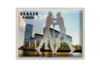 Plaque en tôle villes Berlin sculpture 40x30cm 1