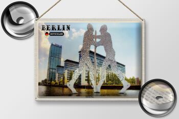 Plaque en tôle villes Berlin sculpture 40x30cm 2
