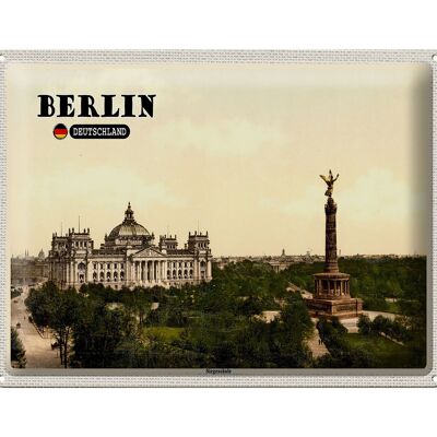 Targa in metallo Città Berlino Colonna della Vittoria Germania 40x30 cm