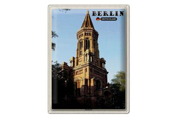 Plaque en étain villes Berlin Allemagne Zionskirche 30x40cm 1