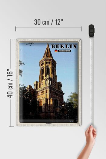 Plaque en étain villes Berlin Allemagne Zionskirche 30x40cm 4