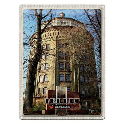 Cartel de chapa ciudades Berlín Alemania torre de agua 30x40cm