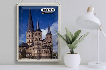 Panneau en étain villes Bonn Münster, vieille ville d'allemagne, 30x40cm 3
