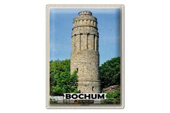 Plaque en tôle villes Bochum Bismarck tour architecture 30x40cm 1