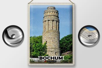 Plaque en tôle villes Bochum Bismarck tour architecture 30x40cm 2