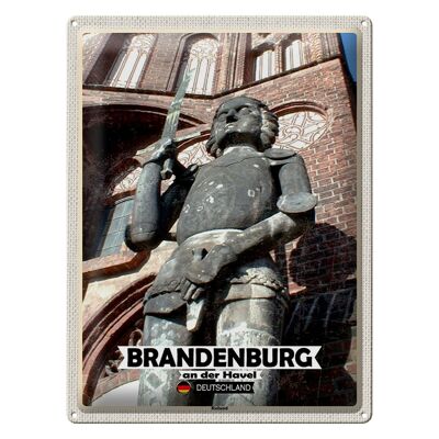 Targa in metallo città di Brandeburgo an der Havel Roland 30x40 cm
