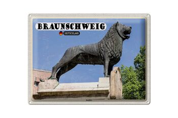Plaque en tôle Villes Braunschweig Château Lion Architecture 40x30cm 1