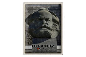 Plaque en tôle villes Chemnitz Karl Marx Monument 30x40cm 1