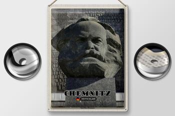 Plaque en tôle villes Chemnitz Karl Marx Monument 30x40cm 2