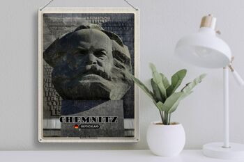 Plaque en tôle villes Chemnitz Karl Marx Monument 30x40cm 3