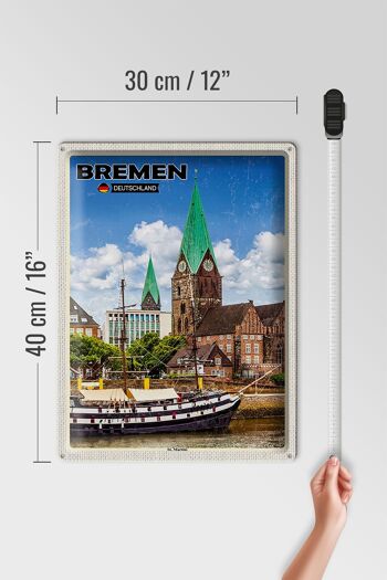 Signe en étain villes Brême Allemagne St. Martini 30x40cm 4