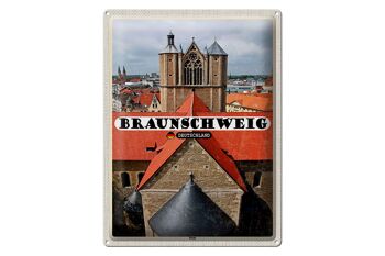 Plaque en tôle villes église cathédrale de Braunschweig 30x40cm 1