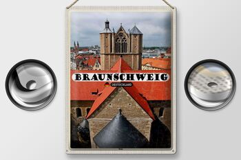 Plaque en tôle villes église cathédrale de Braunschweig 30x40cm 2