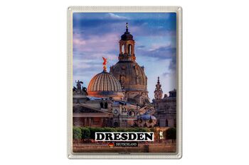Panneau en étain villes Dresde Allemagne Frauenkirche 30x40cm 1