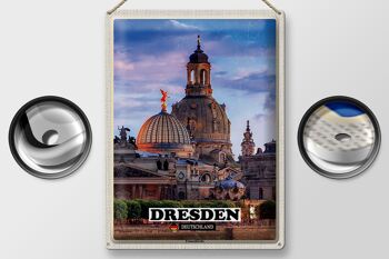 Panneau en étain villes Dresde Allemagne Frauenkirche 30x40cm 2