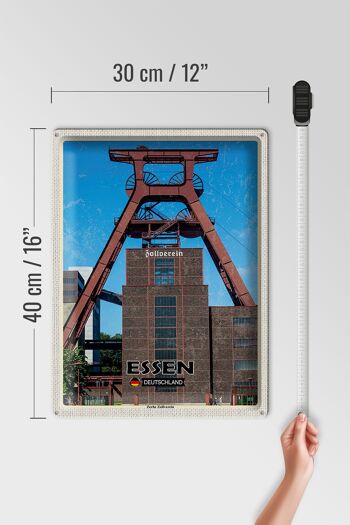 Panneau en étain villes Essen Allemagne Zeche Zollverein 30x40cm 4
