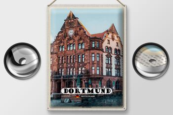 Panneau en étain villes Dortmund, maison de la vieille ville, 30x40cm 2