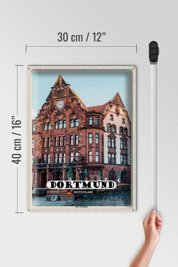 Panneau en étain villes Dortmund, maison de la vieille ville, 30x40cm 4