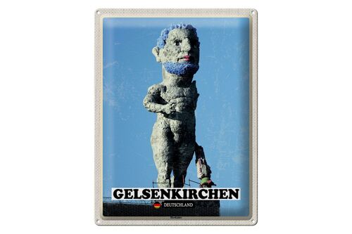 Blechschild Städte Gelsenkirchen Herkules Skulptur 30x40cm