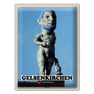 Cartel de chapa ciudades Gelsenkirchen escultura Hércules 30x40cm