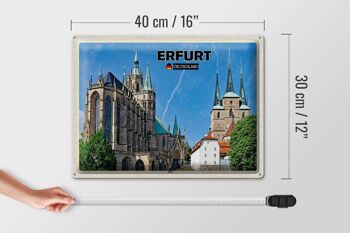 Signe en étain villes Erfurt allemagne cathédrale vieille ville 40x30cm 4